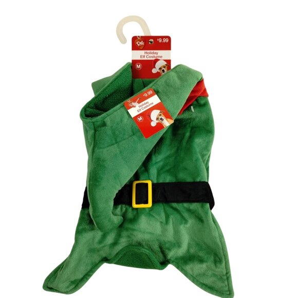 Pet Central Dog Medium Green and Red  Holiday Elf Costume - Picture 5 of 8